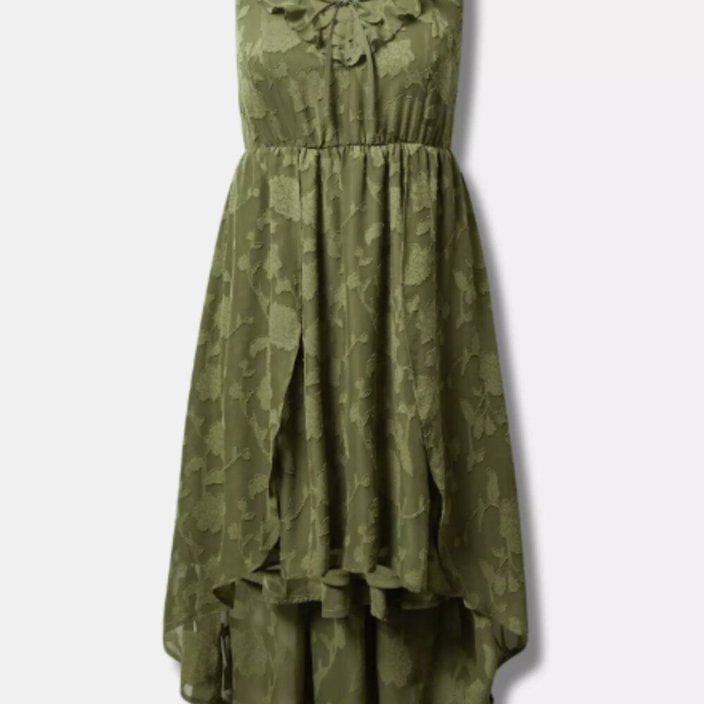 Torrid Festi Stretch Lace Hi Lo Lace Up Maxi Dress - Picture 4 of 10